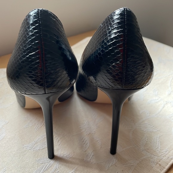 Zara Black High Heel Pumps Snake Skin Print.Pointed Toe. - Picture 5 of 11